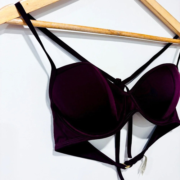 VICTORIA'S SECRET Plum Plunge Balconette Swimsuit  Top - Picture 2 of 6